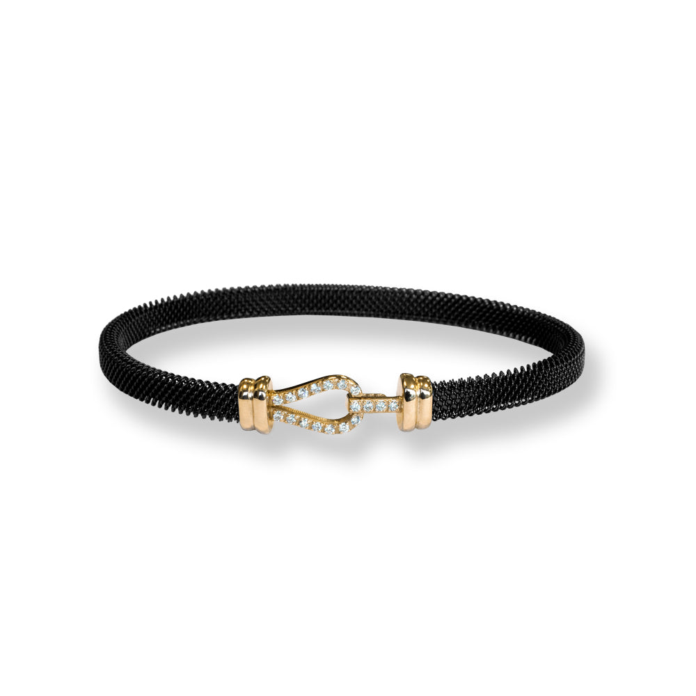 Borsari Bracciale Kaleido acciaio e chiusura in argento 925% e Zirconi BR-KAG04GBY