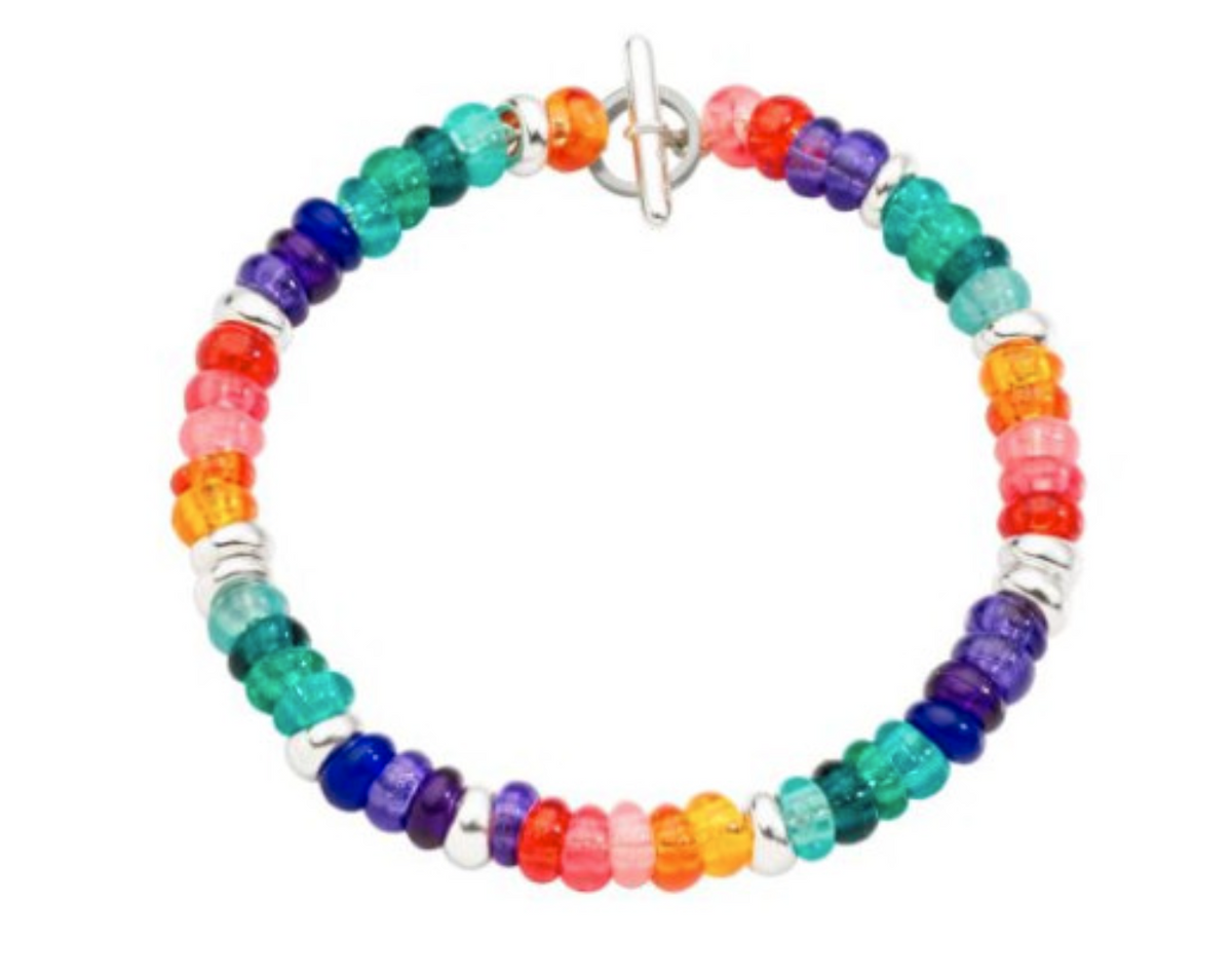 Dodo Bracciale Rondelle Arcobaleno e Argento