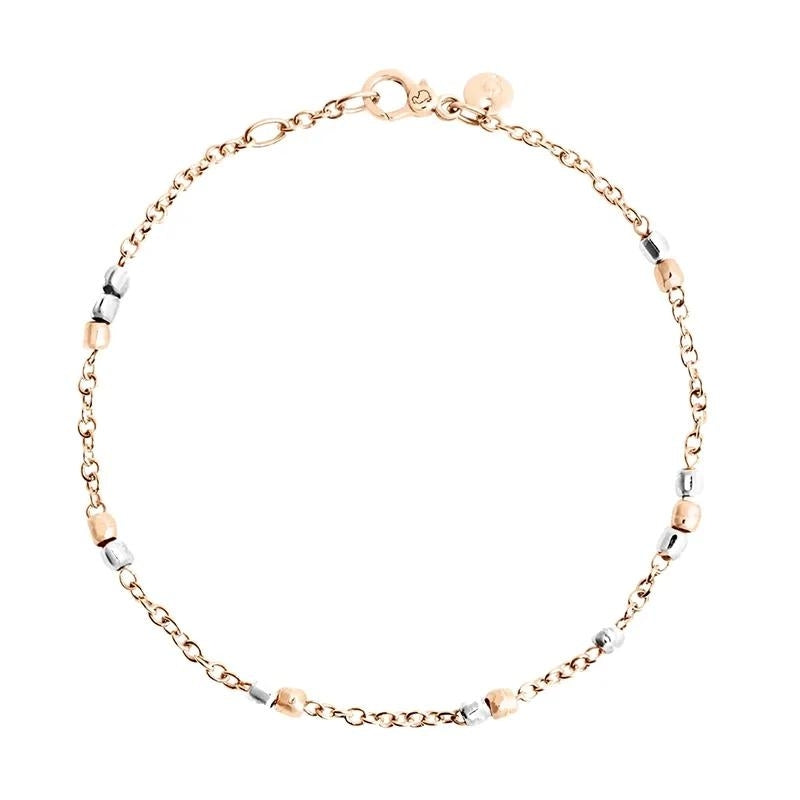 Dodo Bracciale Rosario Mini Granelli in oro rosa 9K e argento 925