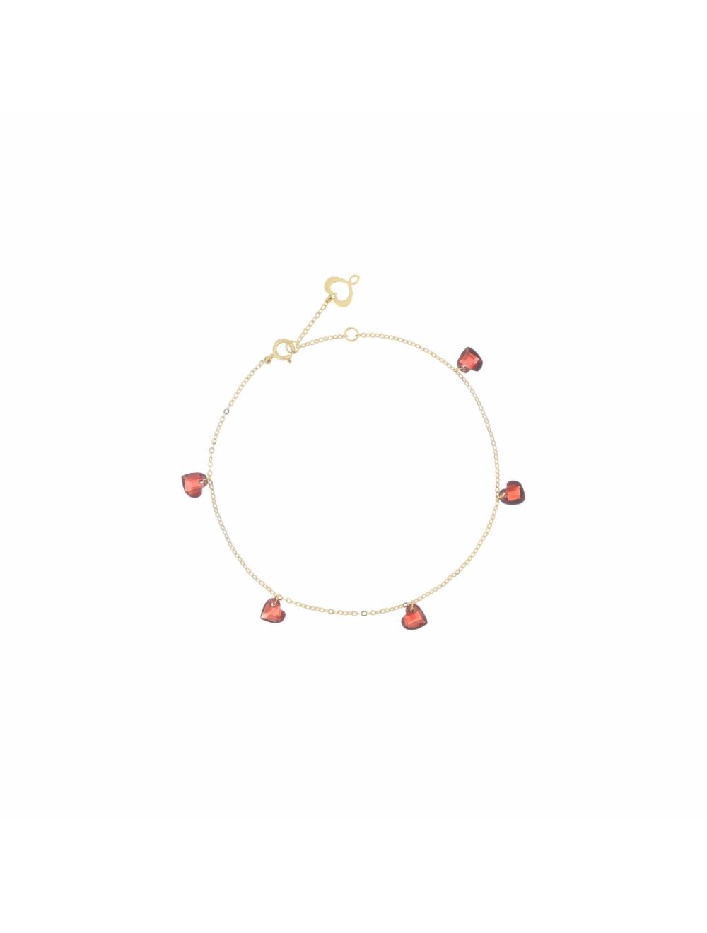 Maman et Sophie Bracciale Oro Giallo 18kt Cuori Nudi Rossi BRCUN5GR