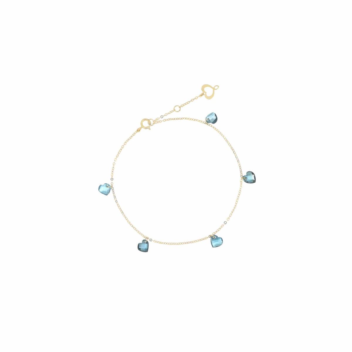 Maman et Sophie Bracciale Oro Giallo 18kt Cuori Nudi Blu BRCUN5TB