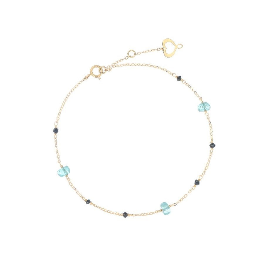 Maman et Sophie Bracciale Oro Giallo 18kt Apatite e Diamanti Neri BRPTADNAP