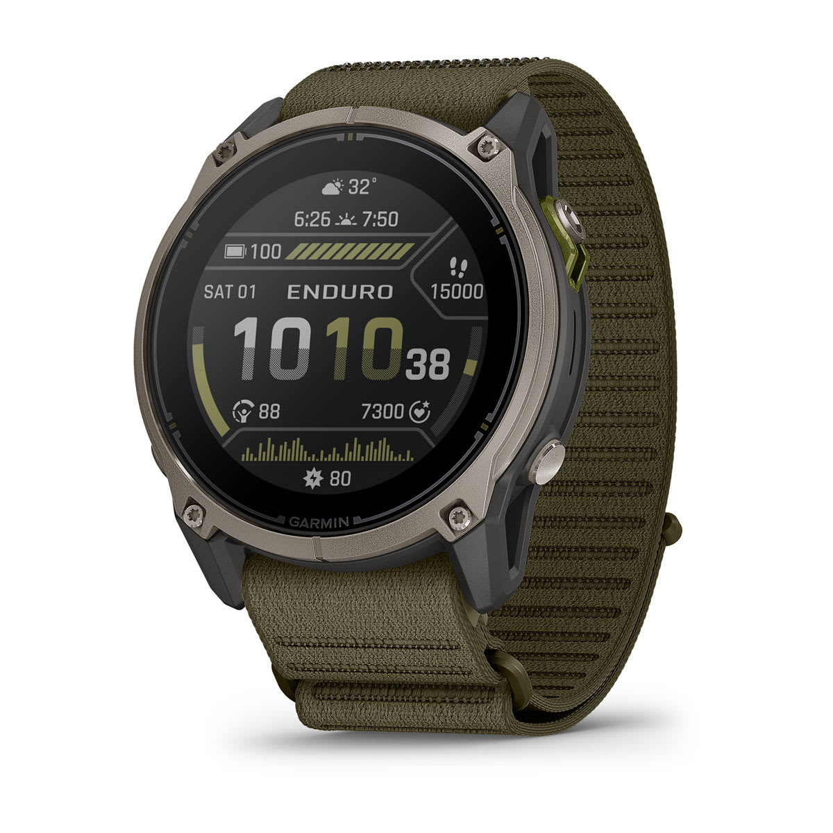 Garmin Enduro 4 51 MM, Solar, Titanio Cinturino ComfortFit Dark Olive