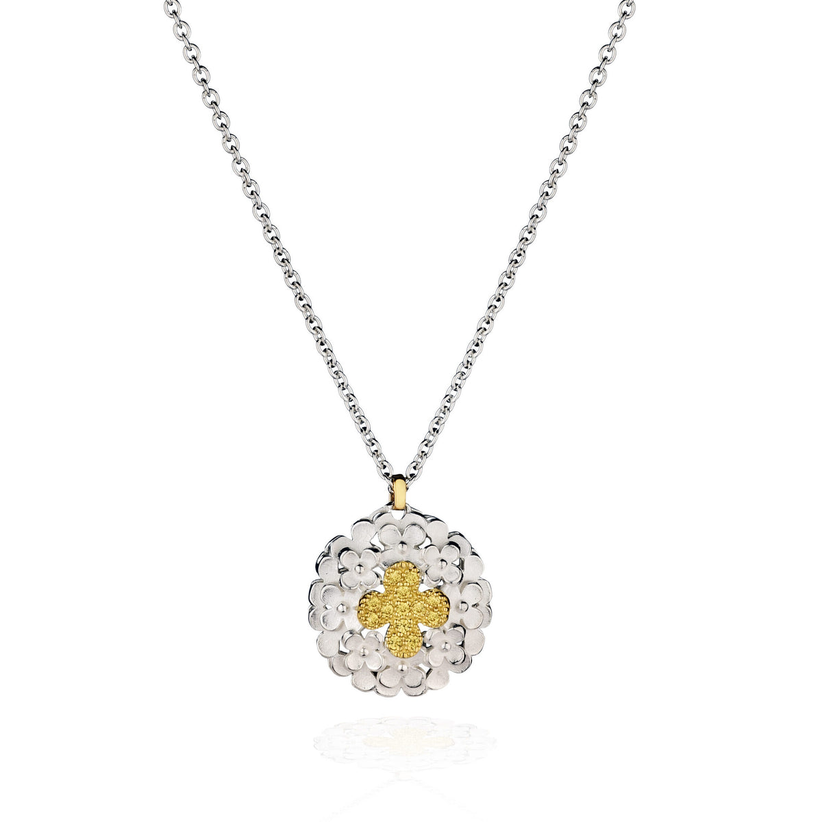 Quaglia Collier Anima Argento Oro Giallo e Zaffiri Gialli E669.ZG_Co_AO