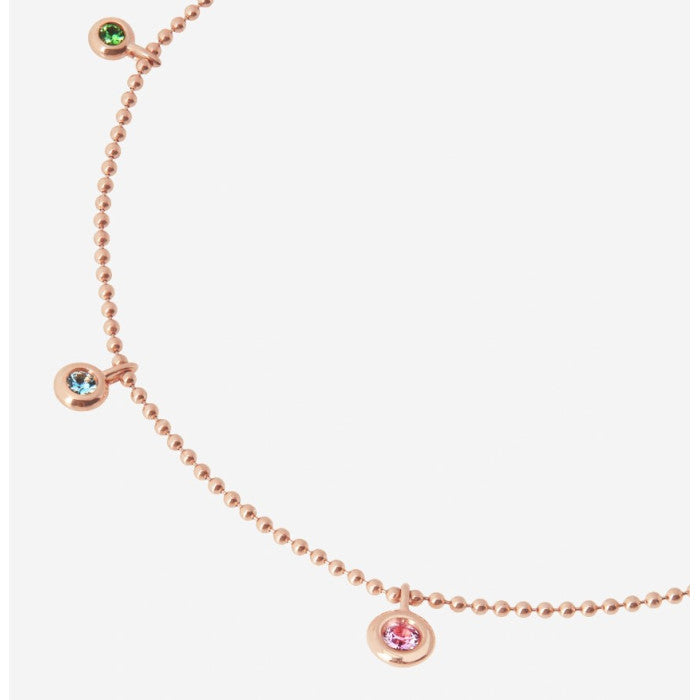 Dodo Collana Bollicine Oro Rosa con Pietre colorate