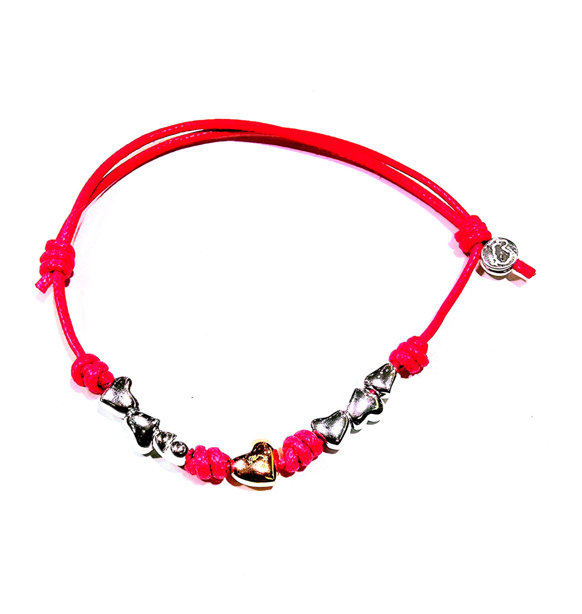 Dodo Bracciale con un cuore oro rosa con cordino