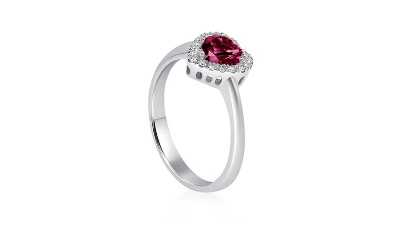  Freelight Ring in White Gold and Heart Cut Ruby