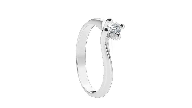  Freelight Solitaire Ring in White Gold and Diamond 0.53 Ct D VVS2