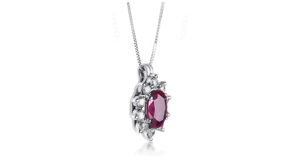 Freelight Necklace in White Gold and Ruby