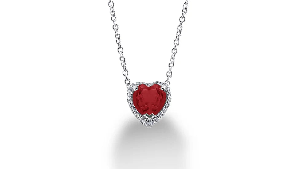  Freelight Choker in White Gold and Heart-Cut Ruby