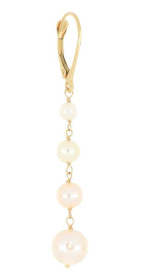 Maman et Sophie Earring in 18kt Yellow Gold White Wave OROND14PE