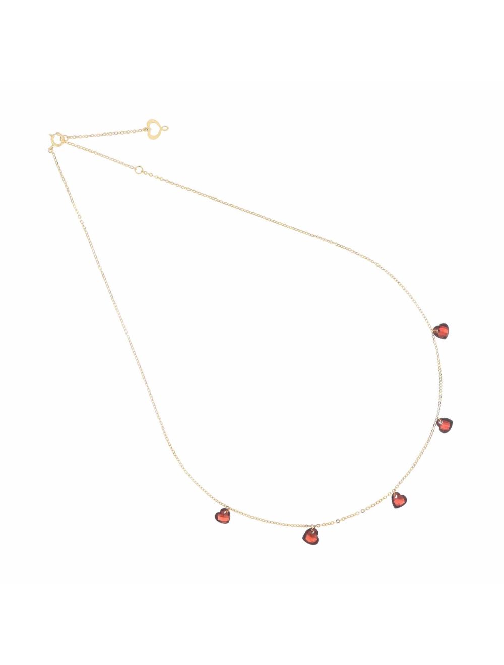 Maman et Sophie Girocollo Oro Giallo 18kt Cuori Nudi Rossi GCCUN5GR