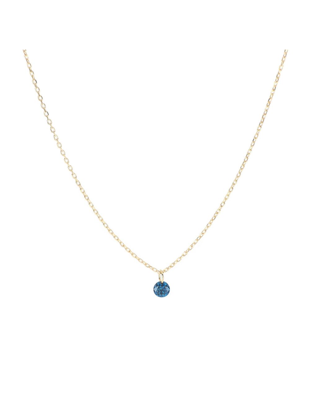 Maman et Sophie Girocollo Oro Giallo 18kt Diamante Nudo Blu ct 0.07 GCNUD07BL