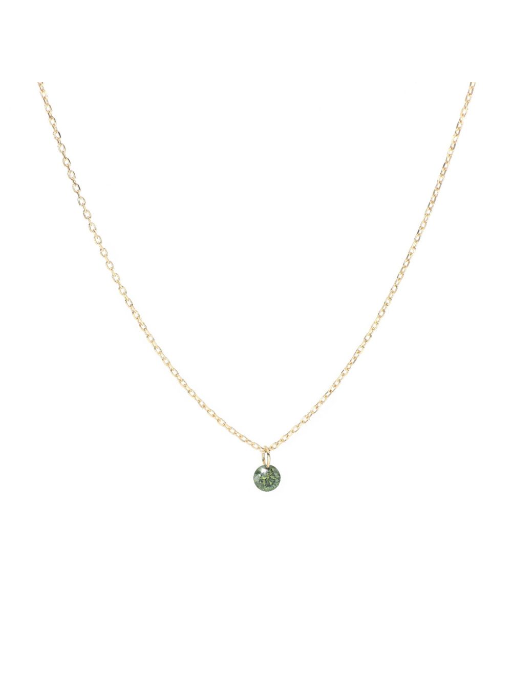 Maman et Sophie Girocollo Oro Giallo 18kt Diamante Nudo Verde ct 0.07 GCNUD07VE
