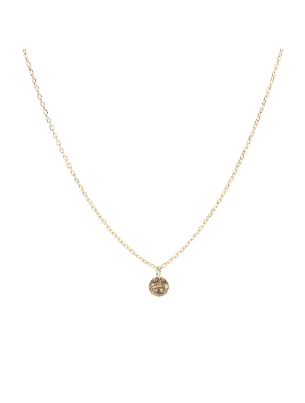 Maman et Sophie Girocollo Oro Giallo 18kt Diamante Nudo Brown ct 0.13 GCNUD13BW