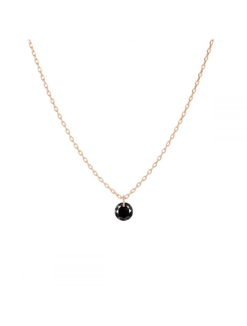  Maman et Sophie 18kt rose gold necklace with 0.15 ct black nude diamond GCNUD15N