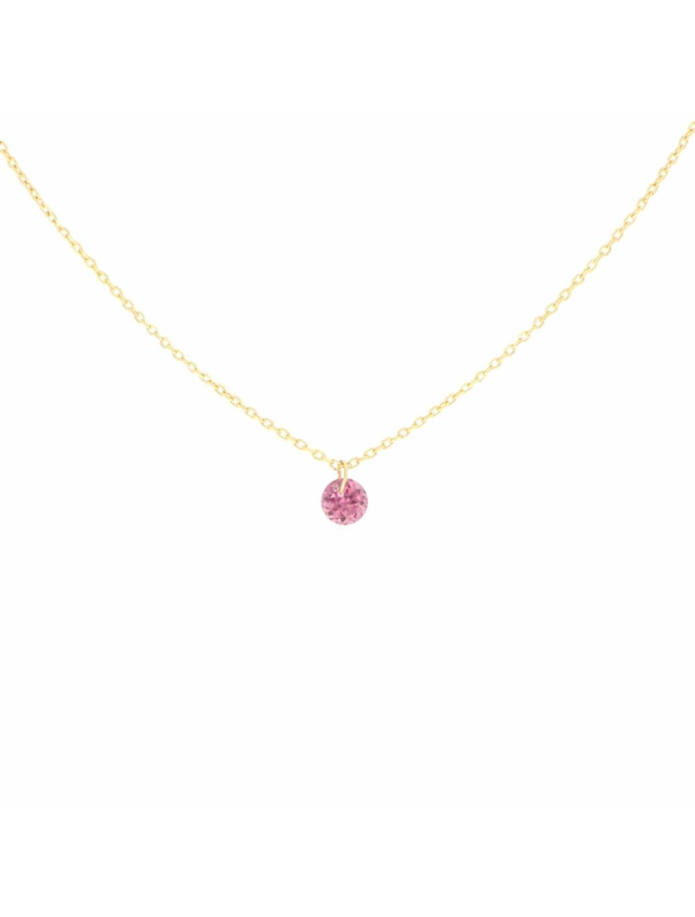 Maman et Sophie Girocollo Oro Giallo 18kt Pietra Nuda Rosa GCNUD1RO