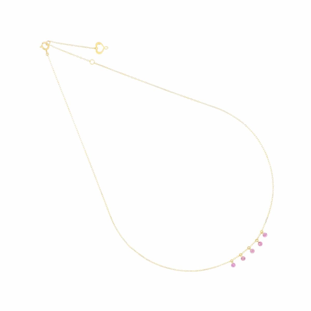 Maman et Sophie Girocollo Oro Giallo 18kt Pietre Nude Rosa Multi GCNUD5RO