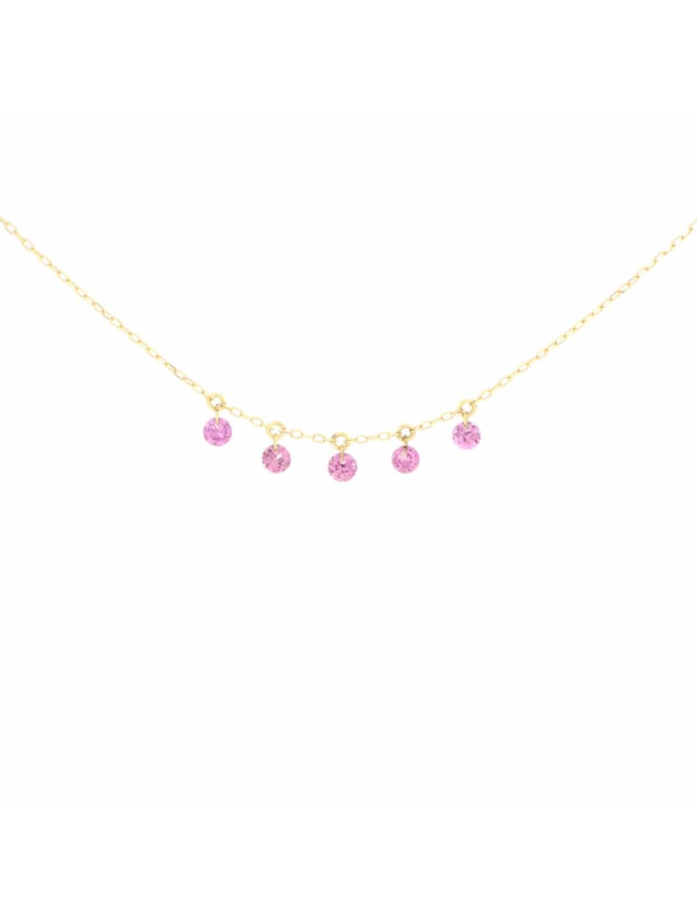 Maman et Sophie Girocollo Oro Giallo 18kt Pietre Nude Rosa Multi GCNUD5RO