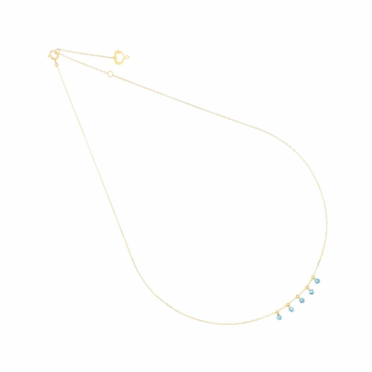 Maman et Sophie Girocollo Oro Giallo 18kt Pietre Nude Azzurre Multi GCNUD5TA
