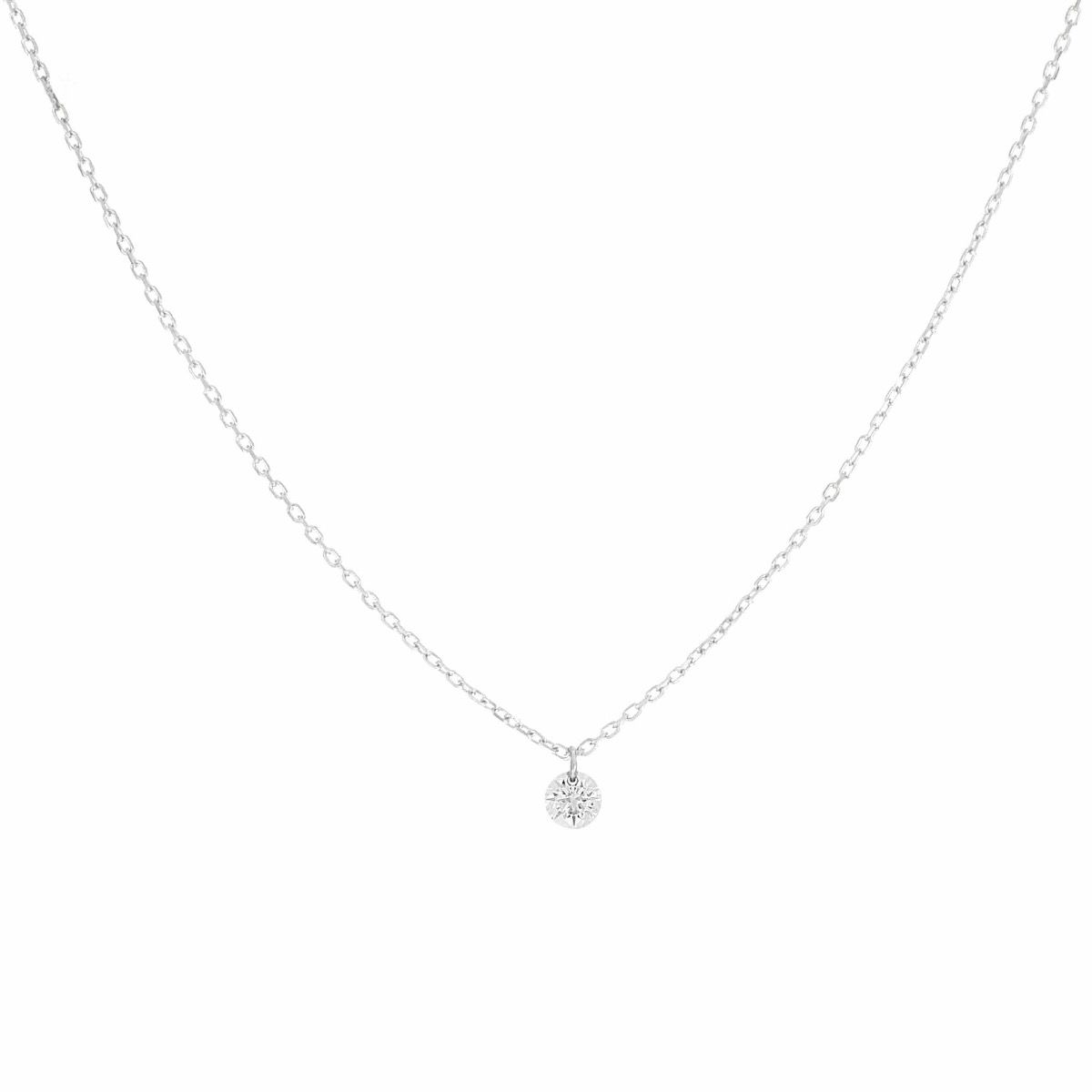 Maman et Sophie Girocollo Oro Bianco 18kt Diamante Nudo ct 0,07 GCNUDB07