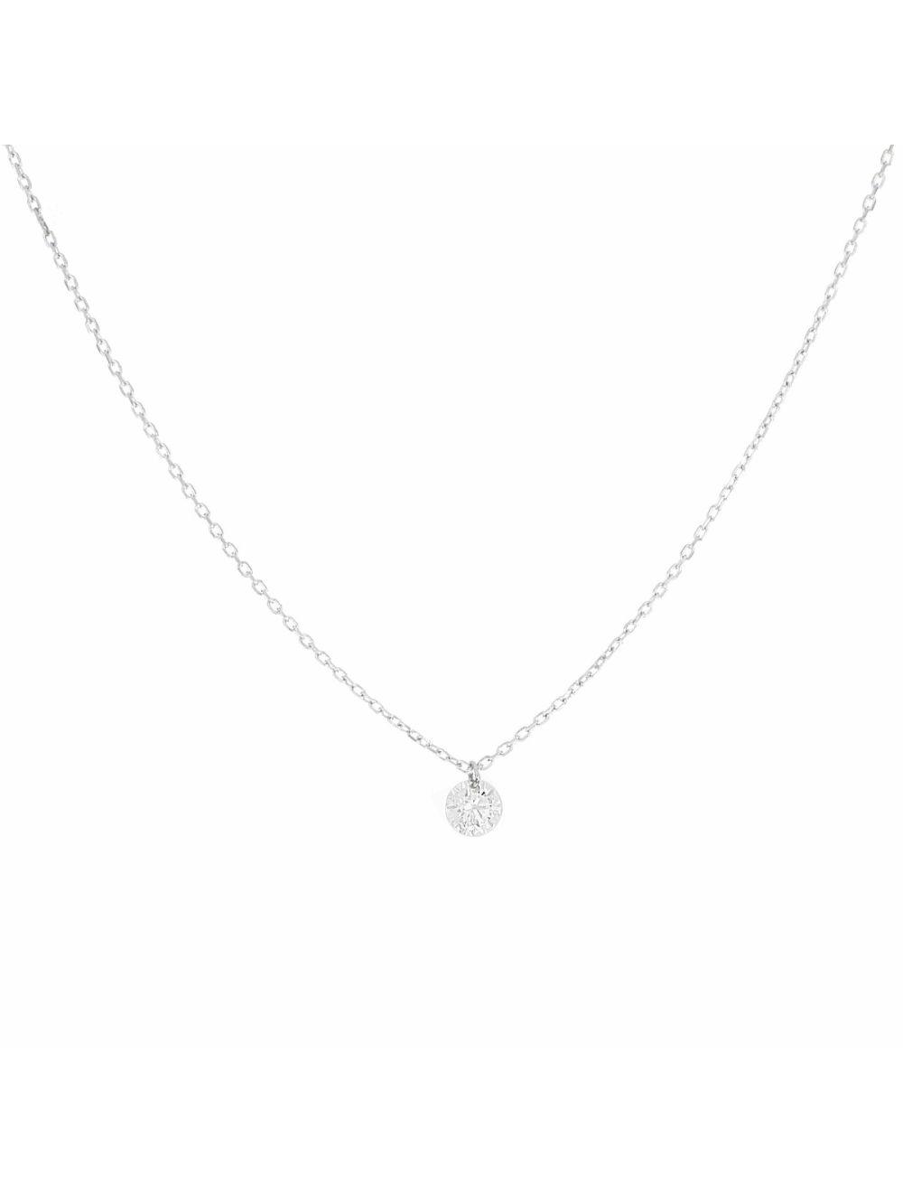 Maman et Sophie Girocollo Oro Bianco 18kt Diamante Nudo ct 0,13 GCNUDB13