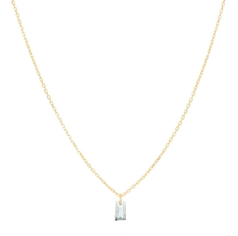 Maman et Sophie Girocollo oro giallo 18kt con diamante nudo Baguette ct 0.10 GCNUDB10