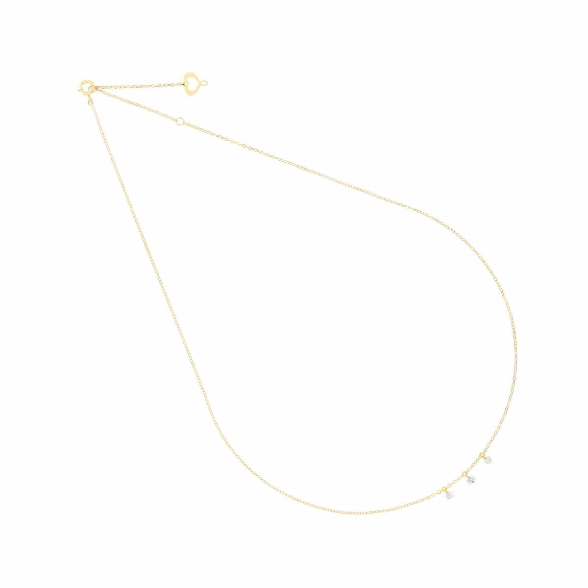 Maman et Sophie Girocollo Oro Giallo 18kt Tre Diamanti Nudi GCNUDX3