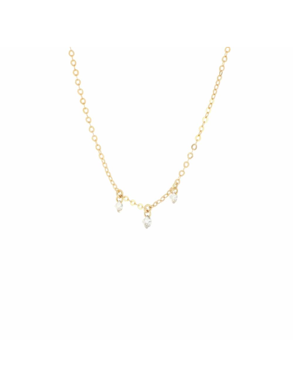 Maman et Sophie Girocollo Oro Giallo 18kt Tre Diamanti Nudi GCNUDX3