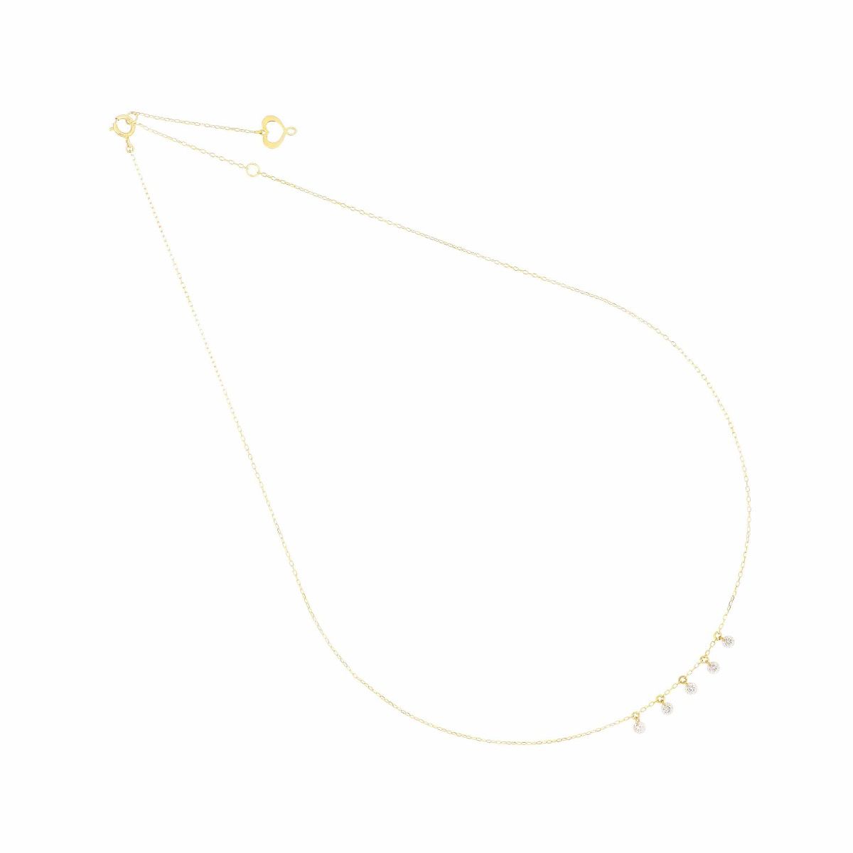 Maman et Sophie Girocollo Oro Giallo 18kt Cinque Diamanti Nudi GCNUDX5