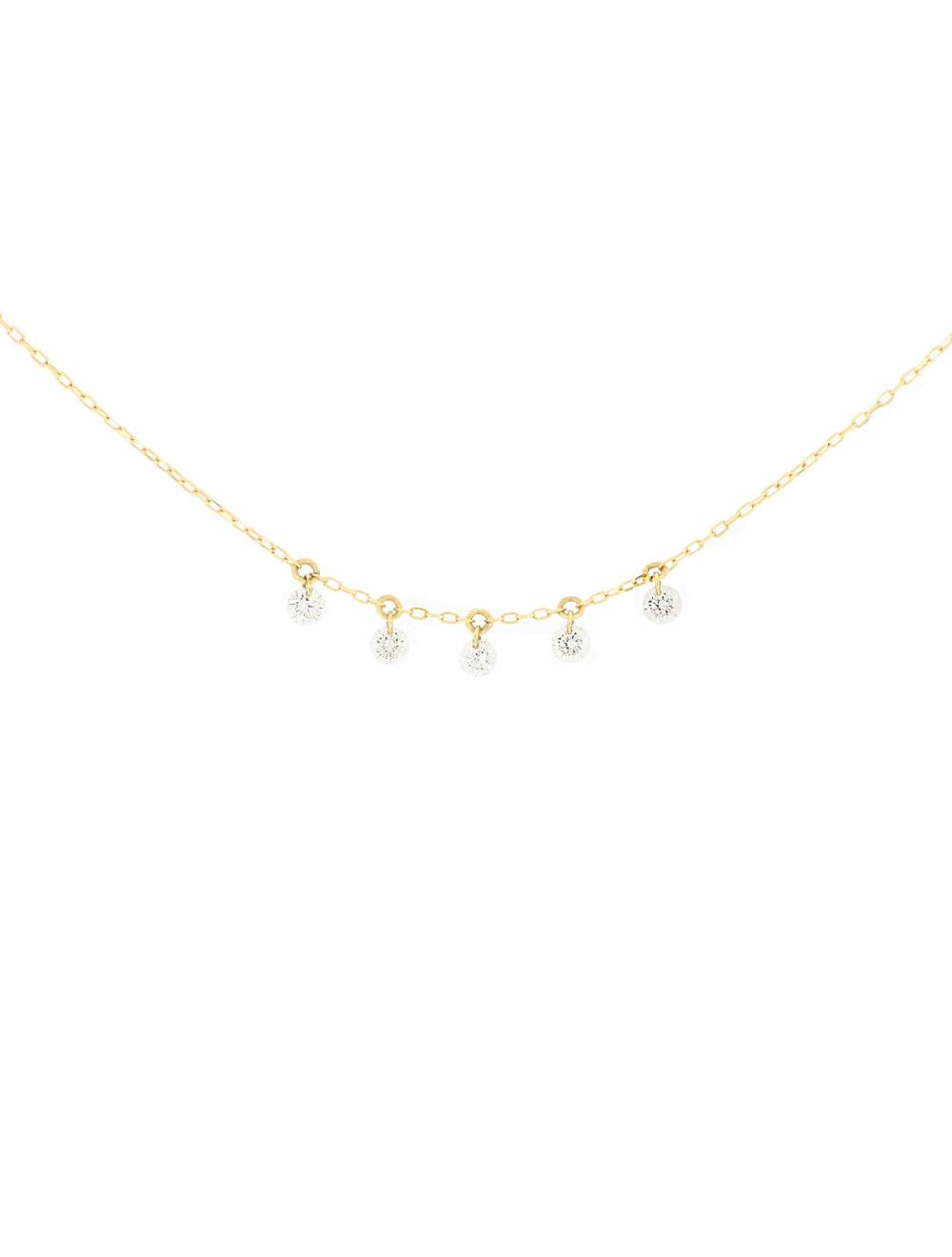 Maman et Sophie Girocollo Oro Giallo 18kt Cinque Diamanti Nudi GCNUDX5
