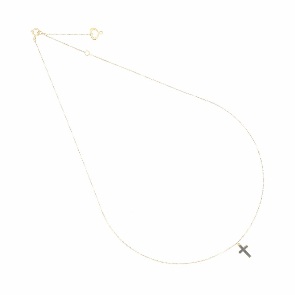 Maman et Sophie Girocollo Croce Oro Giallo 18kt e Polvere Blu GCSSORC6