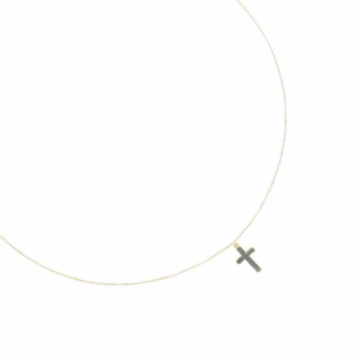Maman et Sophie Girocollo Croce Oro Giallo 18kt e Polvere Blu GCSSORC6