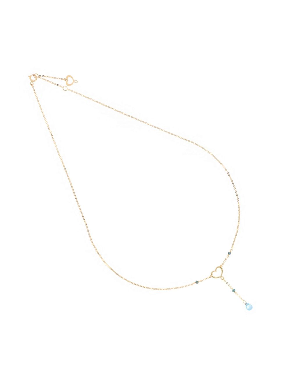 Maman et Sophie Girocollo Oro Giallo 18kt Drops Cuore Goccia Topazio GCSSOMSDVA