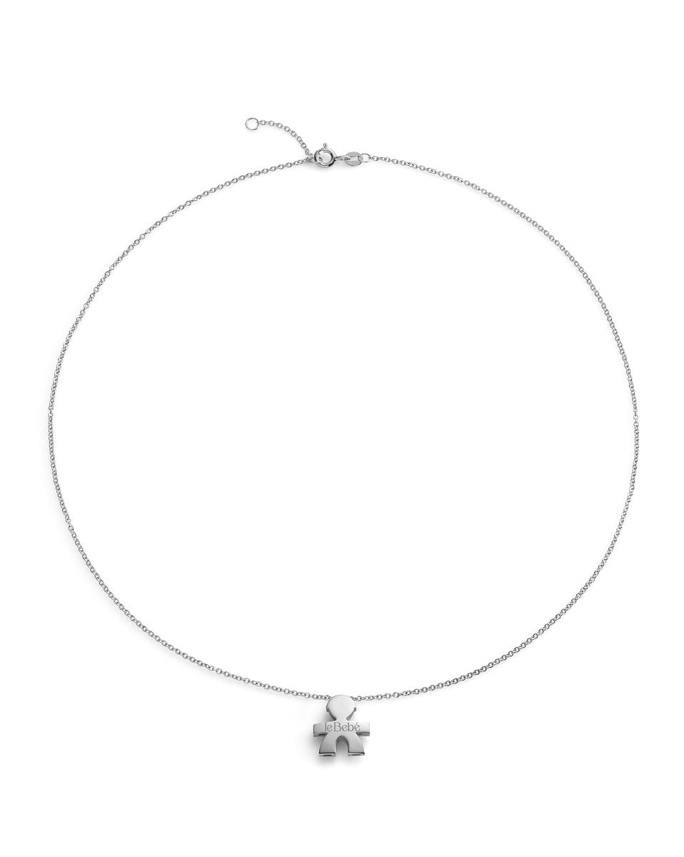 Le Bebè Collana I Tesorini Big Bimbo Oro Bianco LBB902