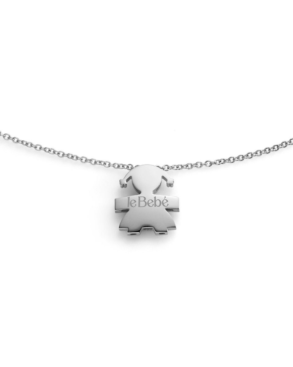 Le Bebè Collana I Tesorini Big Bimba Oro Bianco LBB903