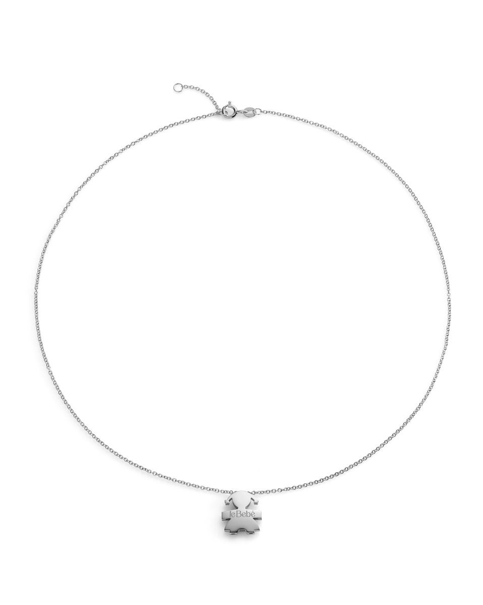Le Bebè Collana I Tesorini Big Bimba Oro Bianco LBB903