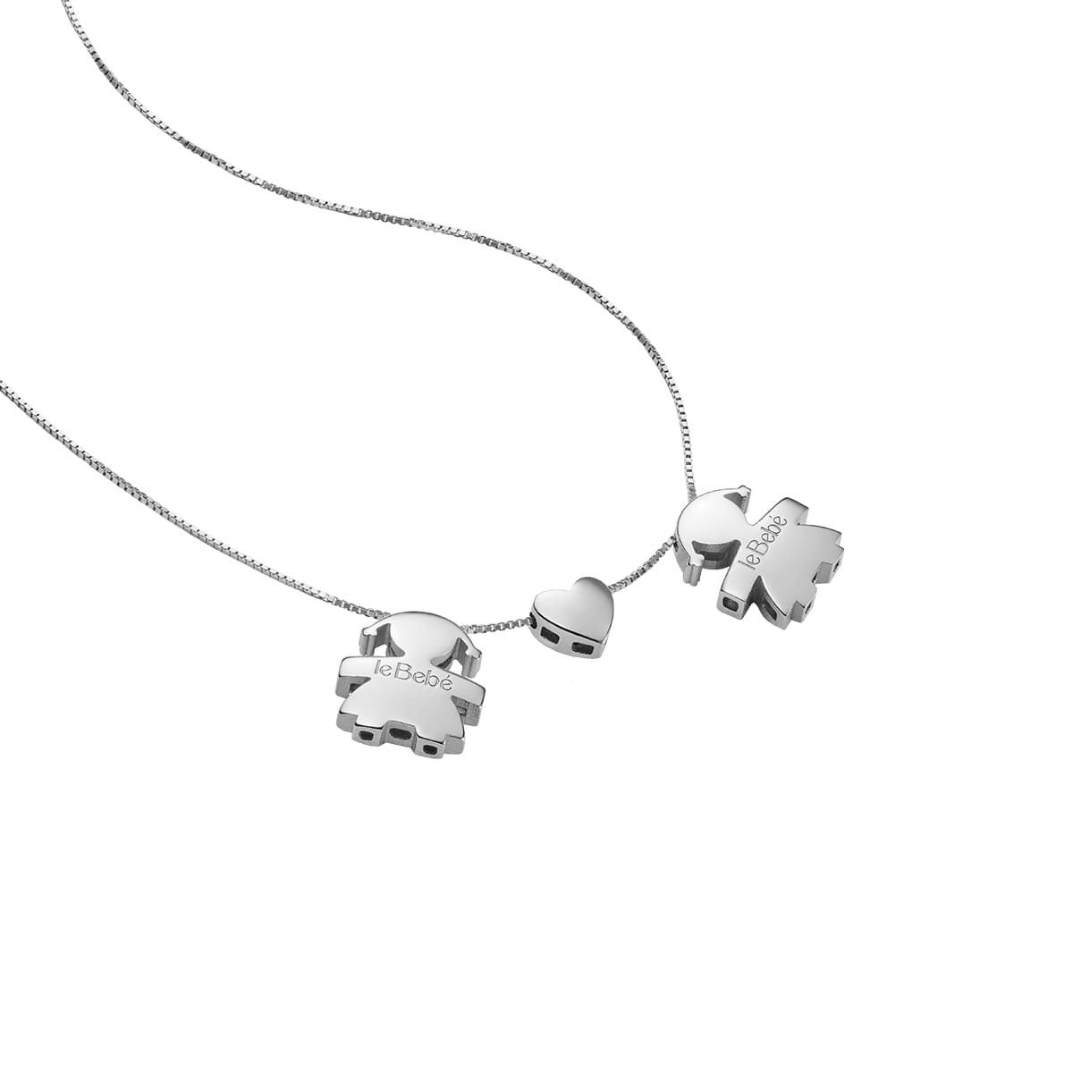 Le Bebè Collana I Tesorini Bimba Cuore Bimba Oro Bianco LBB920/FF