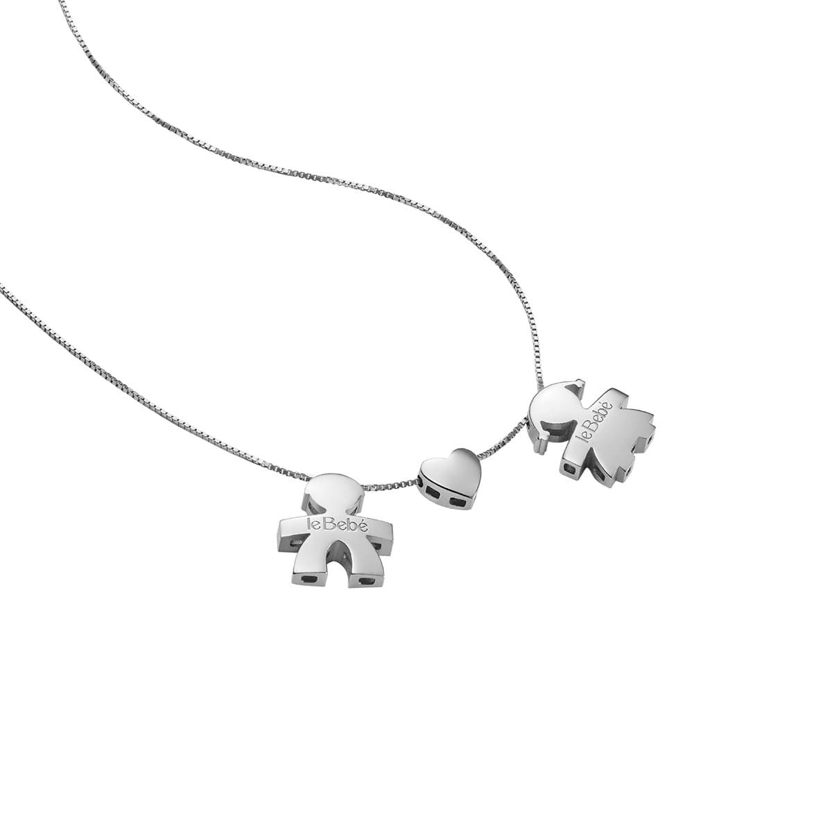 Le Bebè Collana I Tesorini Bimbo Cuore Bimbo Oro Bianco LBB920/MM