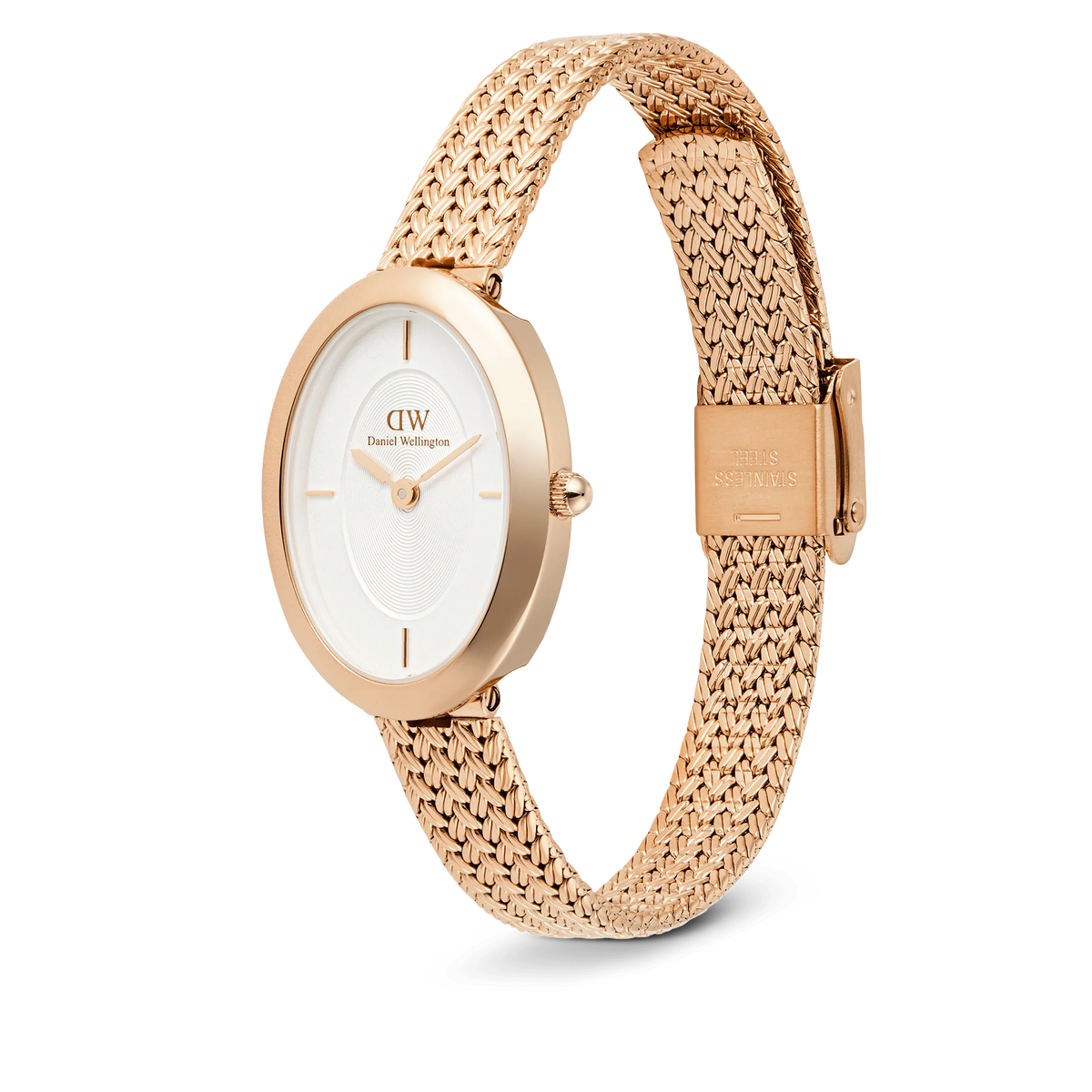 Daniel Wellington Juliette Braided Mesh White Sunray Rose Gold