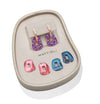  Mattioli Small Puzzle Earrings Harlequin Rose Gold Diamonds and Sapphires