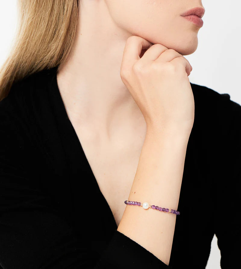 Mimi Bracciale Ametista e Perle