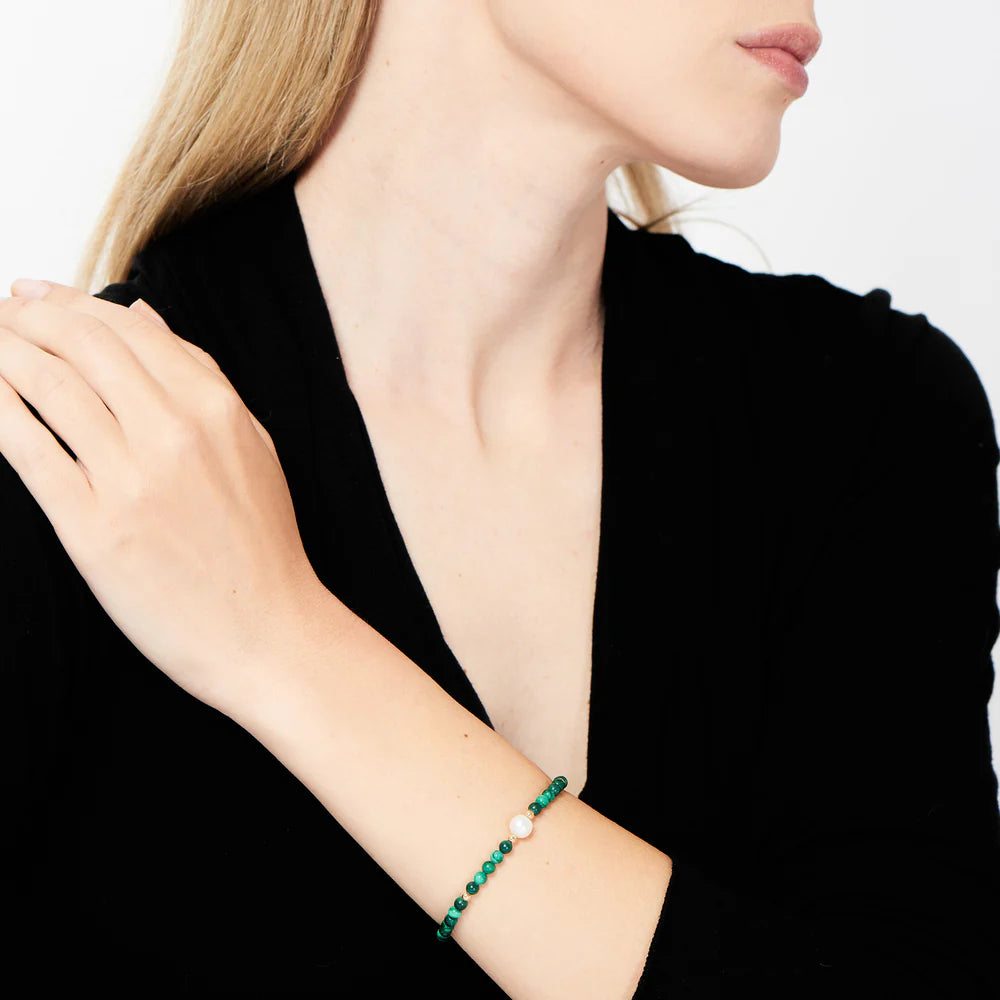 Mimi Bracciale Malachite e Perle