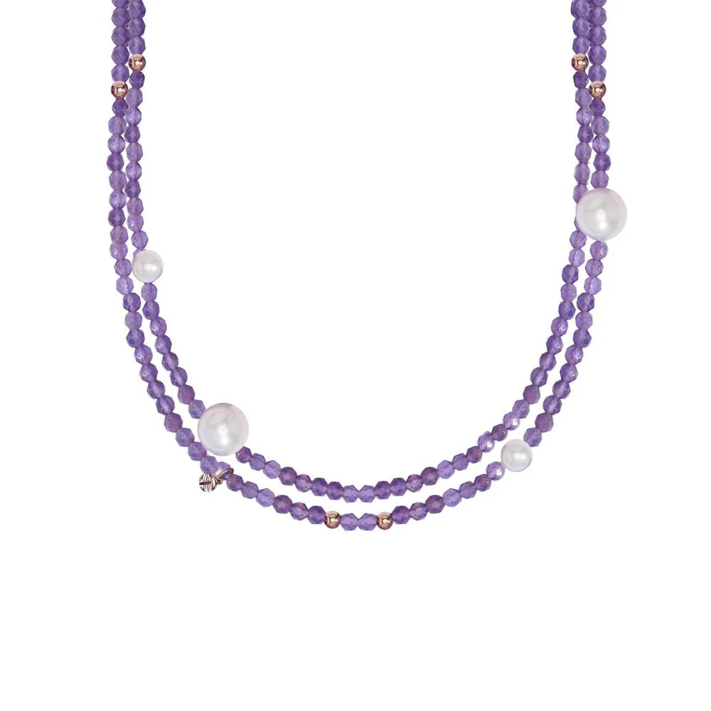 Mimi Collana Lunga Ametista e Perle