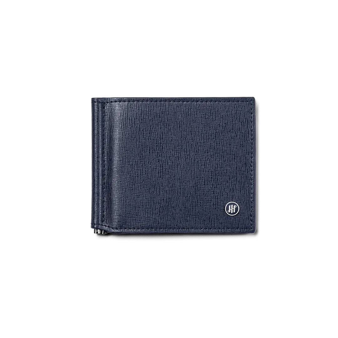 Montegrappa Signet Portacarte con Clip Saffiano Blu