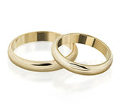 Pair of Classic Wedding Rings in 18kt Yellow Gold