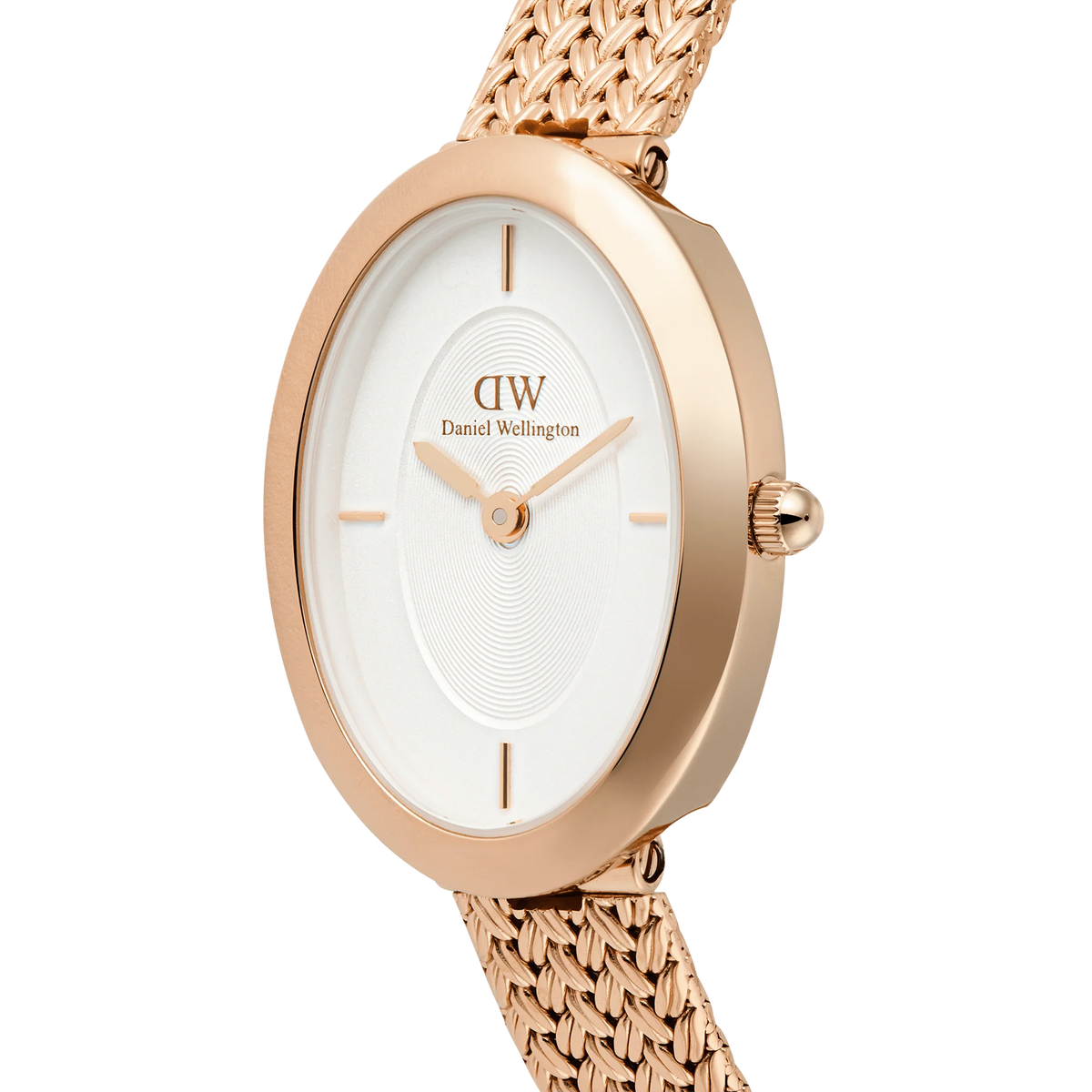 Daniel Wellington Juliette Braided Mesh White Sunray Rose Gold