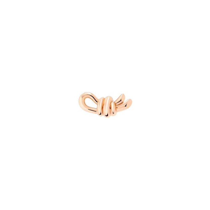 Dodo knot stud earring in 9K rose gold. Half a pair.