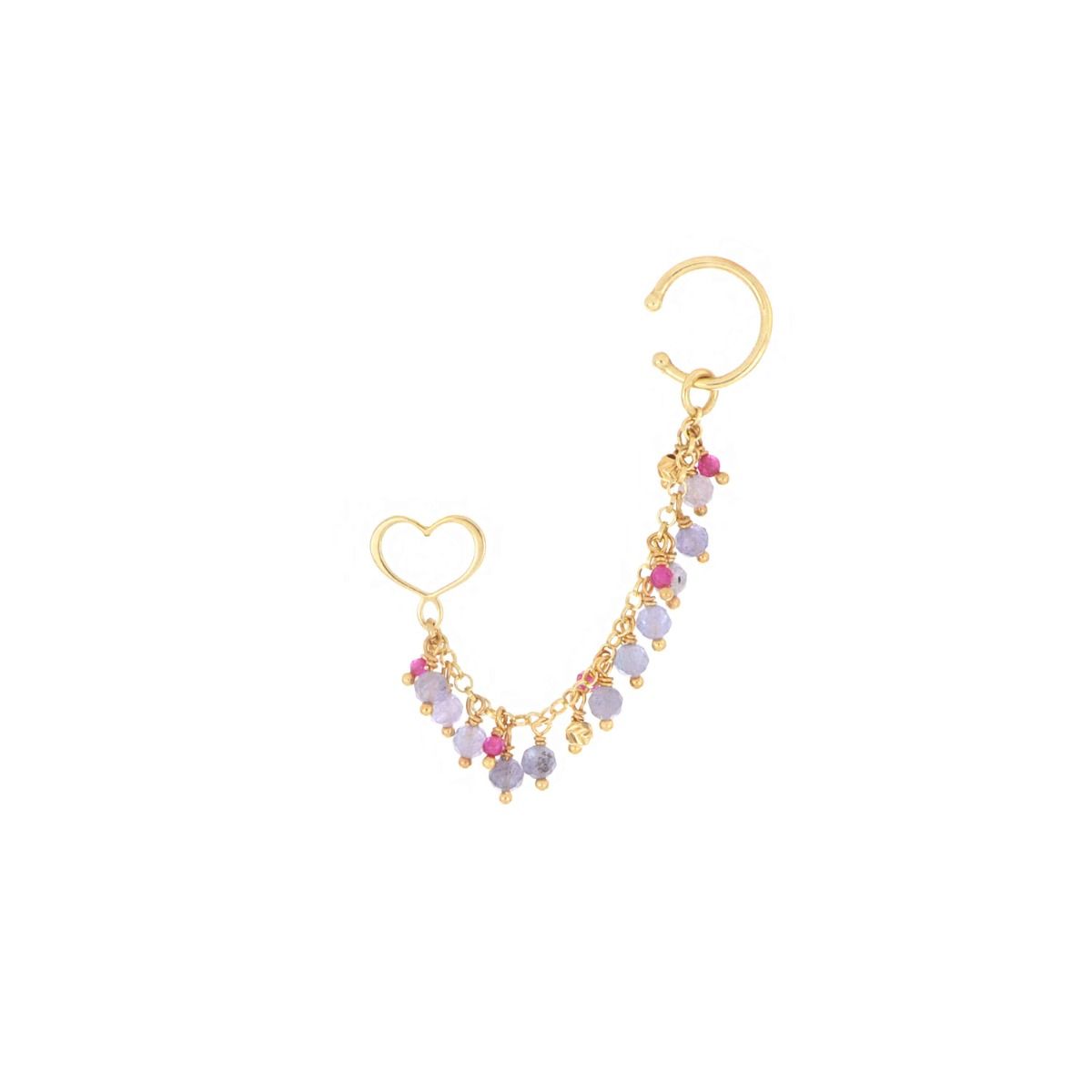 Maman et Sophie Orecchino Earcuff Frange Tanzanite e Rubellite OFRA4TZRU