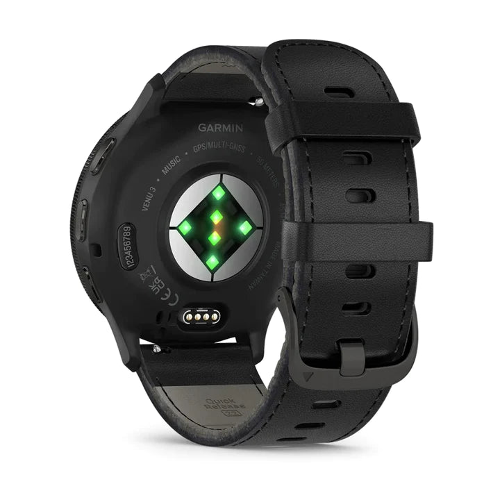 Garmin Venu 3 Black & Slate with Leather Strap